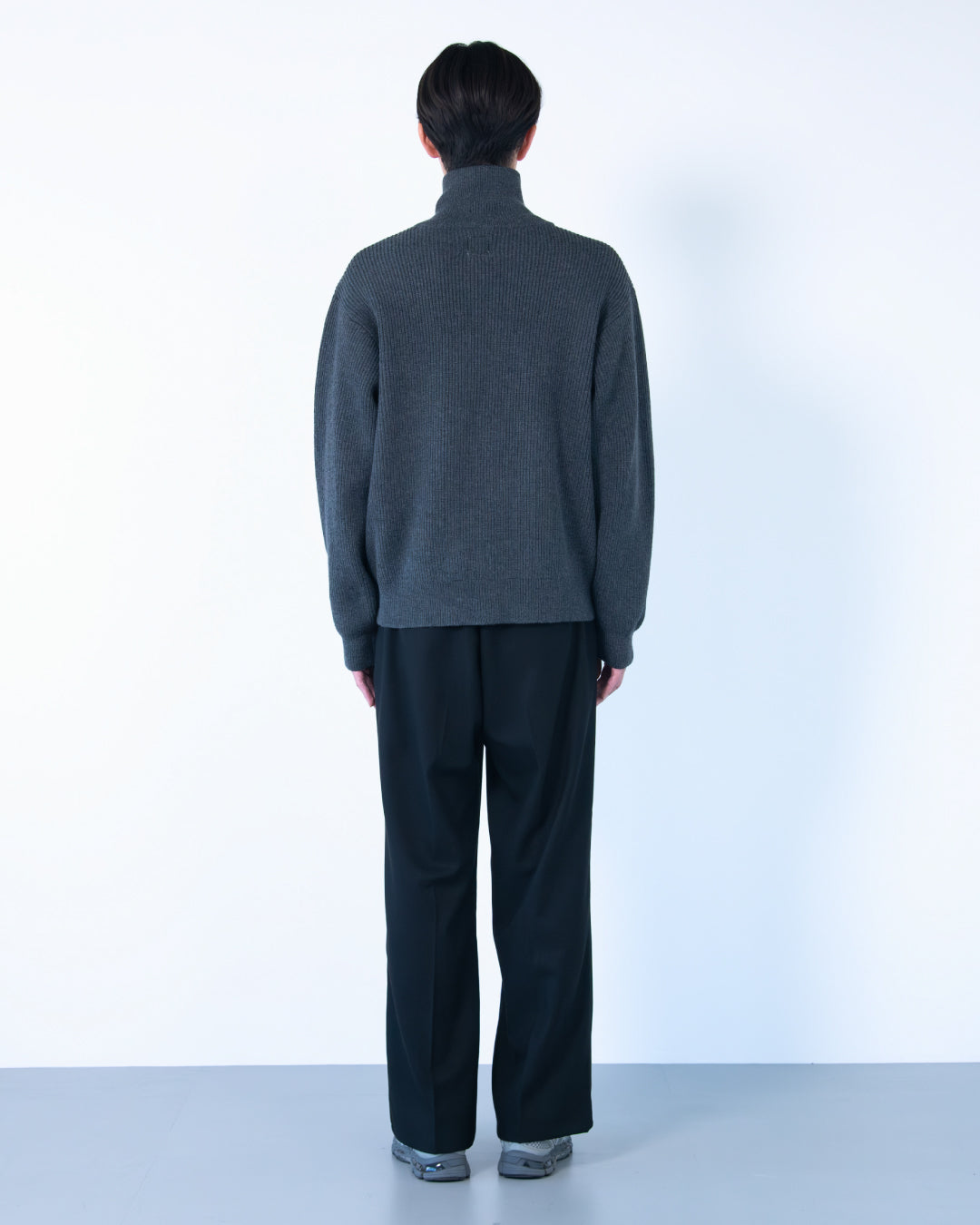 Wool Mixed Drivers Knit -dark gray-