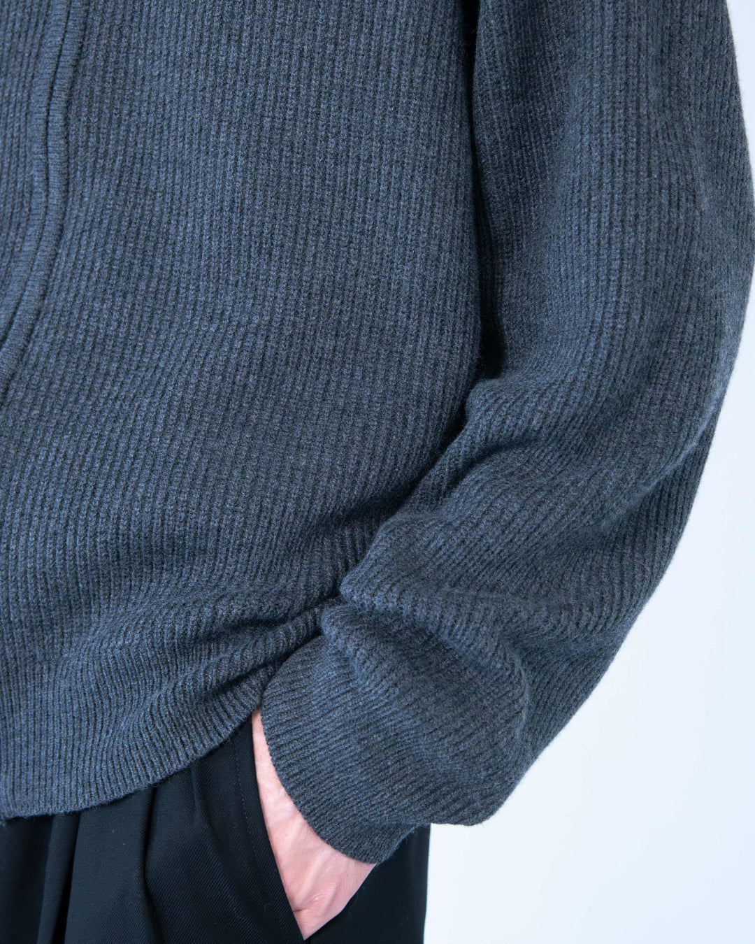 Wool Mixed Drivers Knit -dark gray-