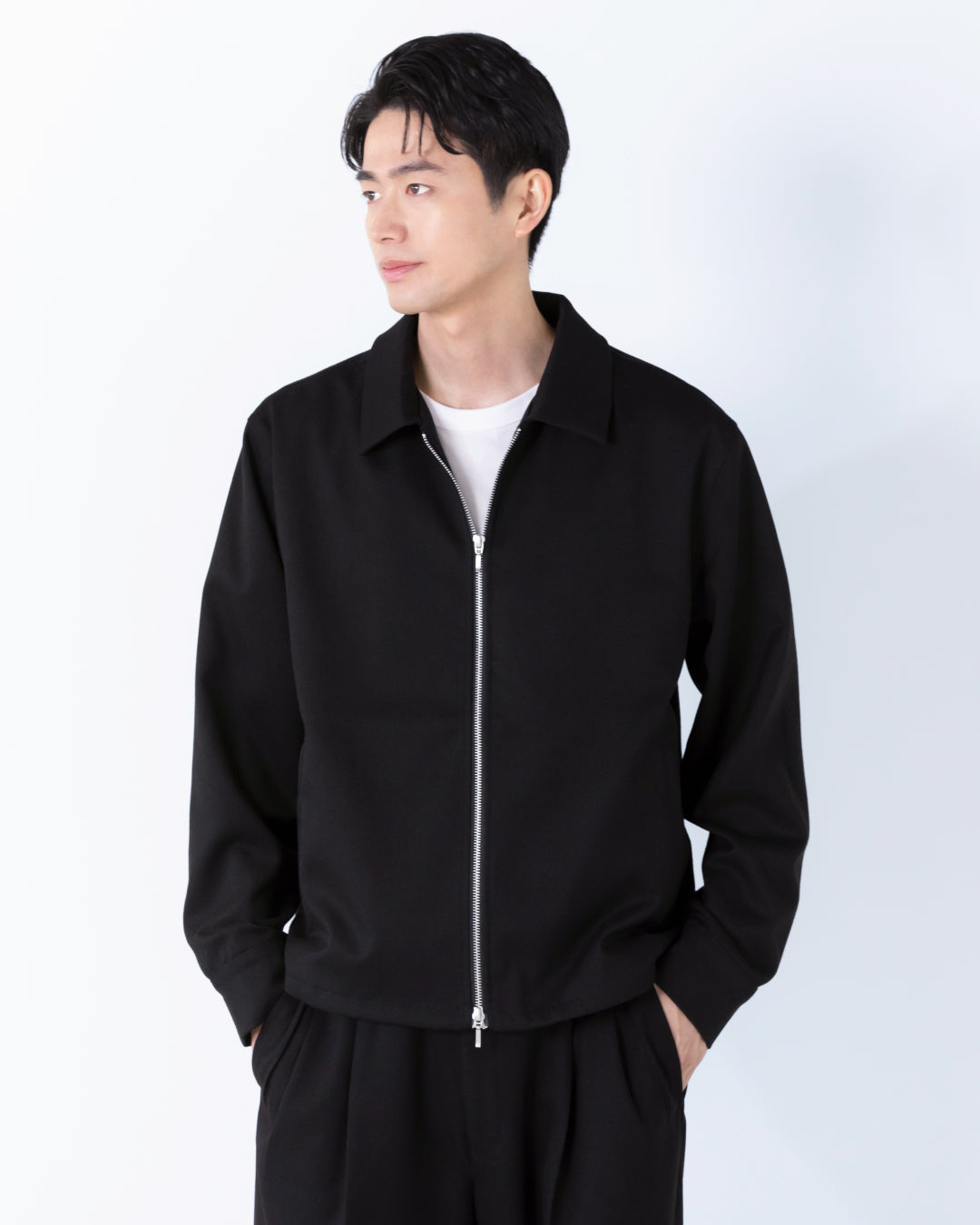 Double Zip Drizzler Jacket -black-