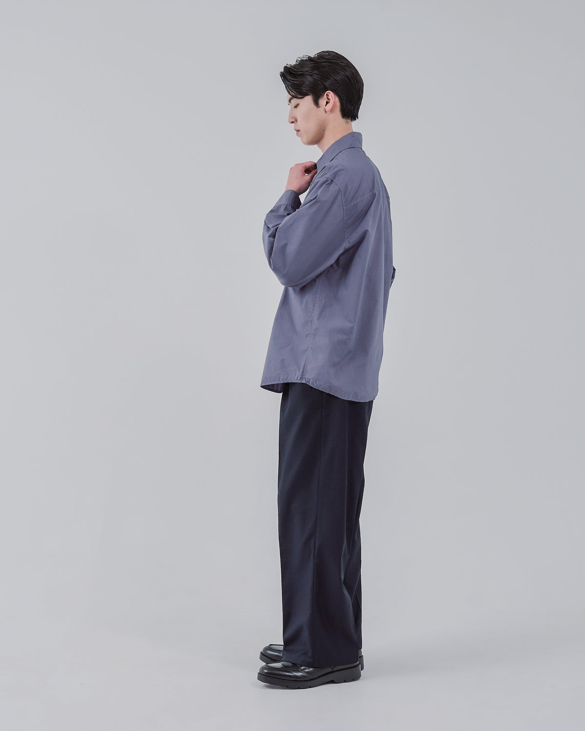 Garment Dyed L/S Shirt -dark purple-(13)