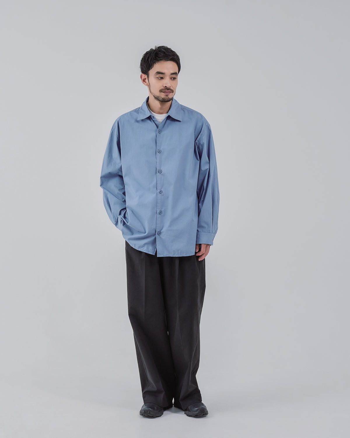 Garment Dyed L/S Shirt -blue-(17)