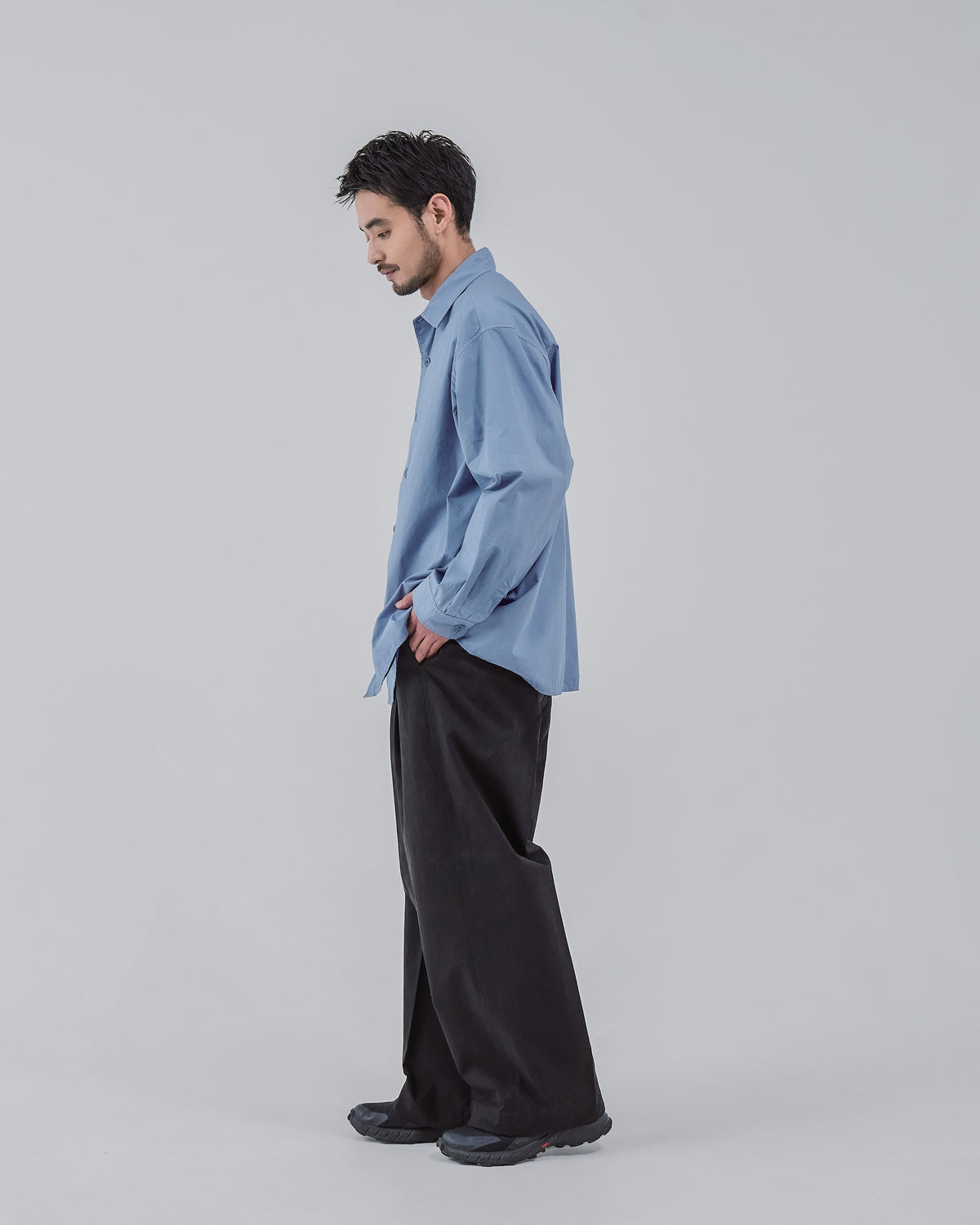 Garment Dyed L/S Shirt -blue-(21)