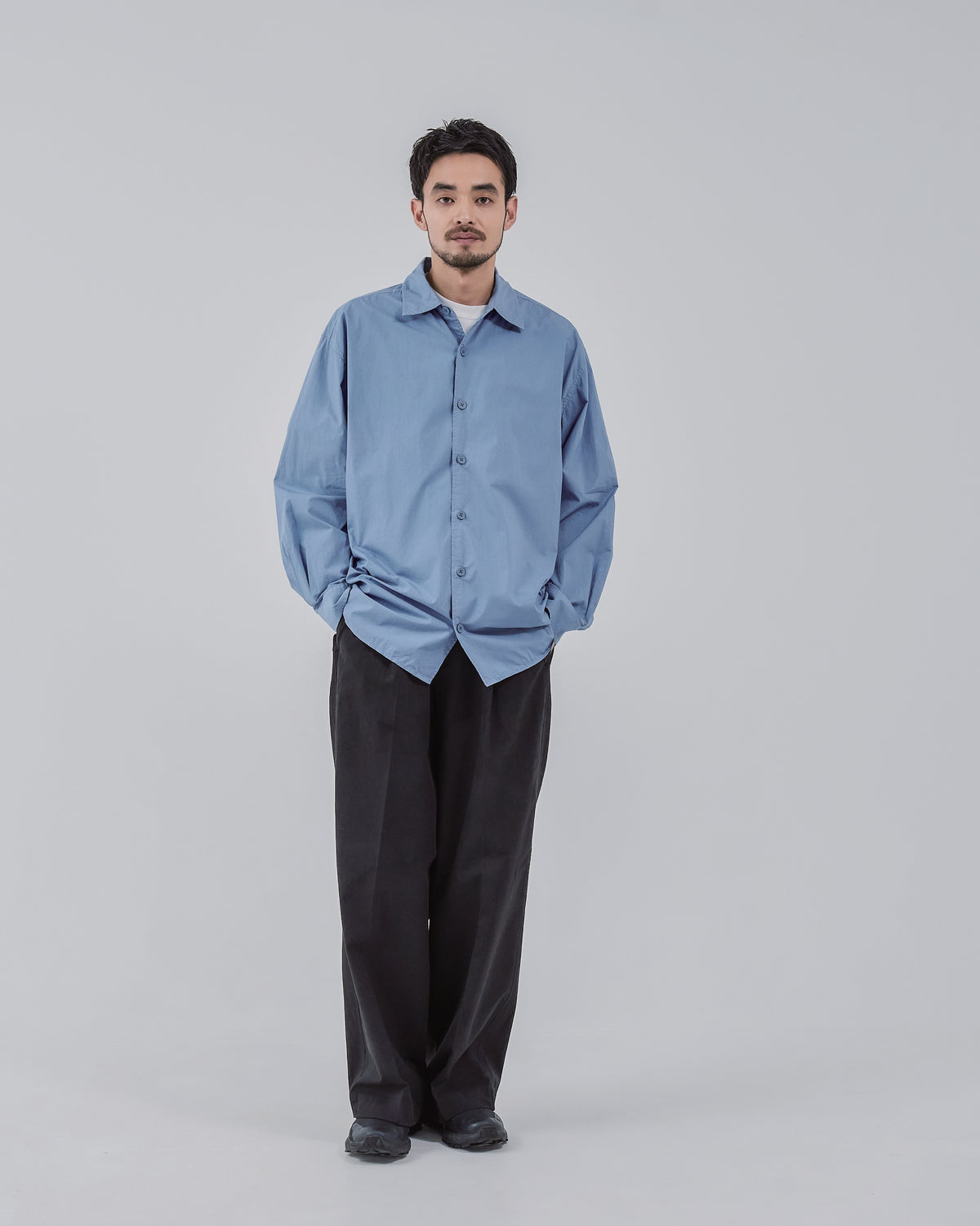 Garment Dyed L/S Shirt -blue-(15)