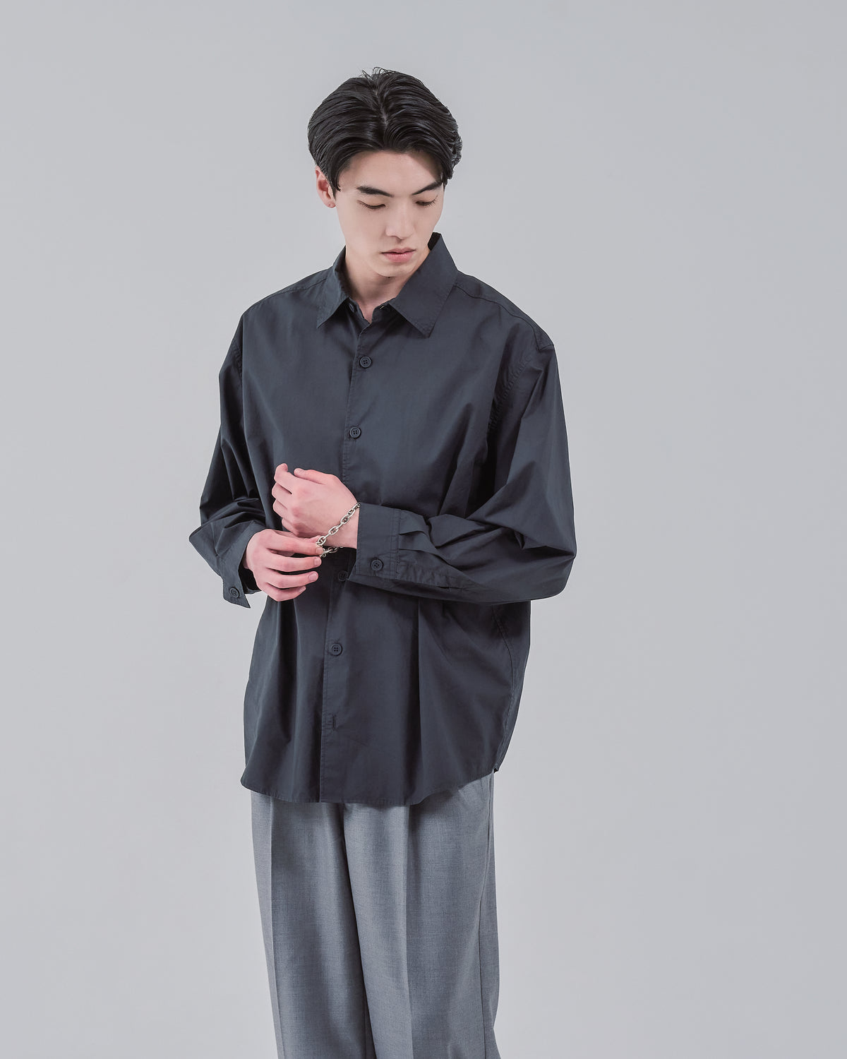 Garment Dyed L/S Shirt -charcoal-(10)
