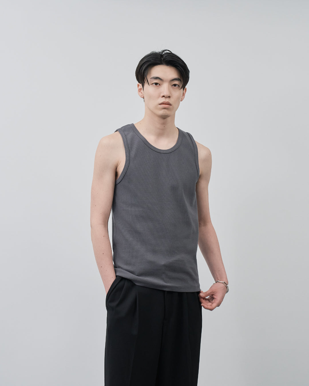 Pack Tank Top -greige×charcoal-
