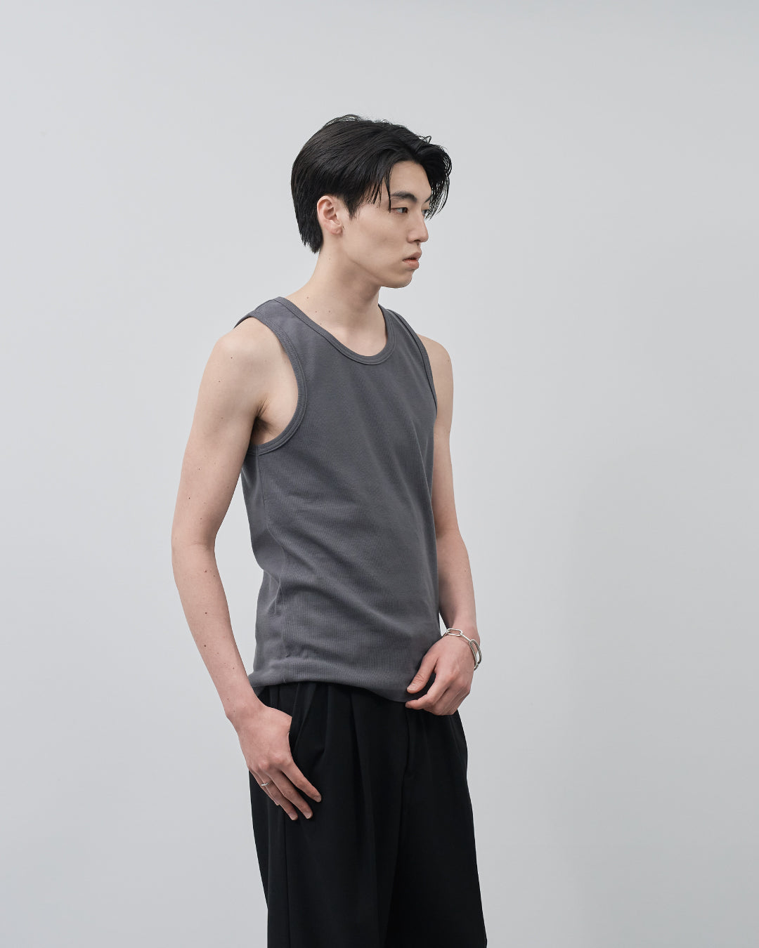 Pack Tank Top -greige×charcoal-