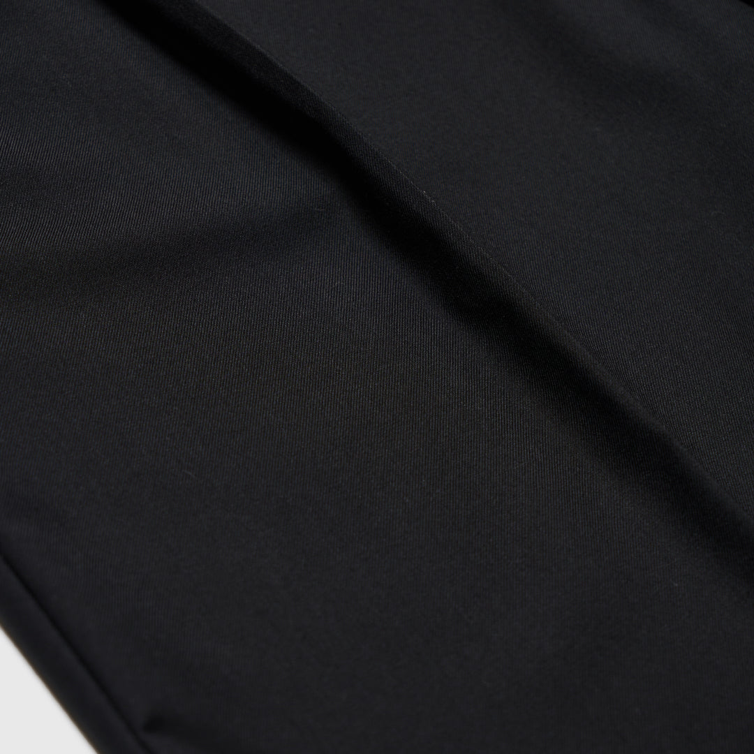1Tuck Wide Easy Half Slacks -black-