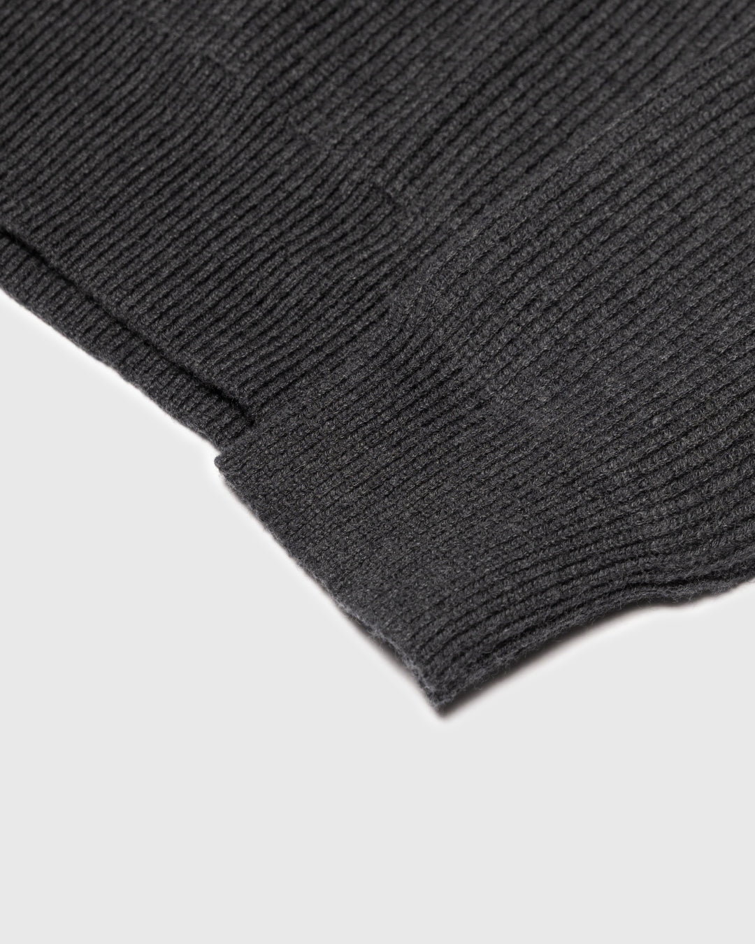 Wool Mixed Half Zip Knit -dark gray-