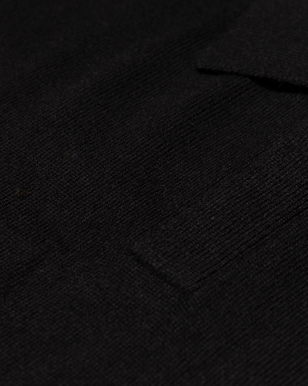 Wool Mixed L/S Knit Polo -black-