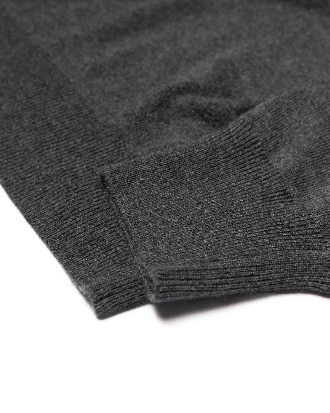 Wool Mixed L/S Knit Polo -dark gray-