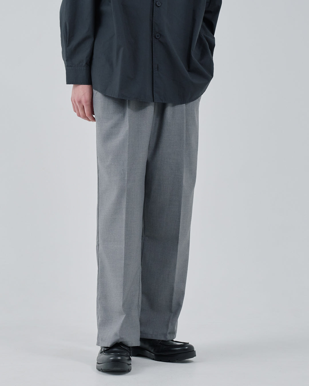 2Tuck Wide Slacks -light gray-