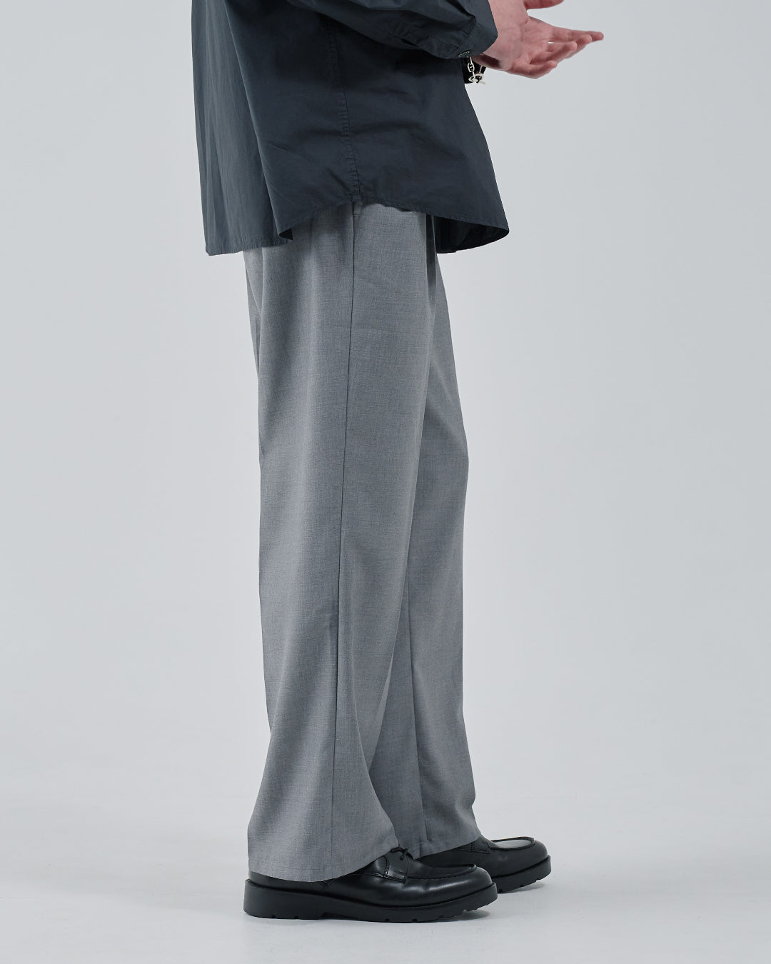 2Tuck Wide Slacks -light gray-