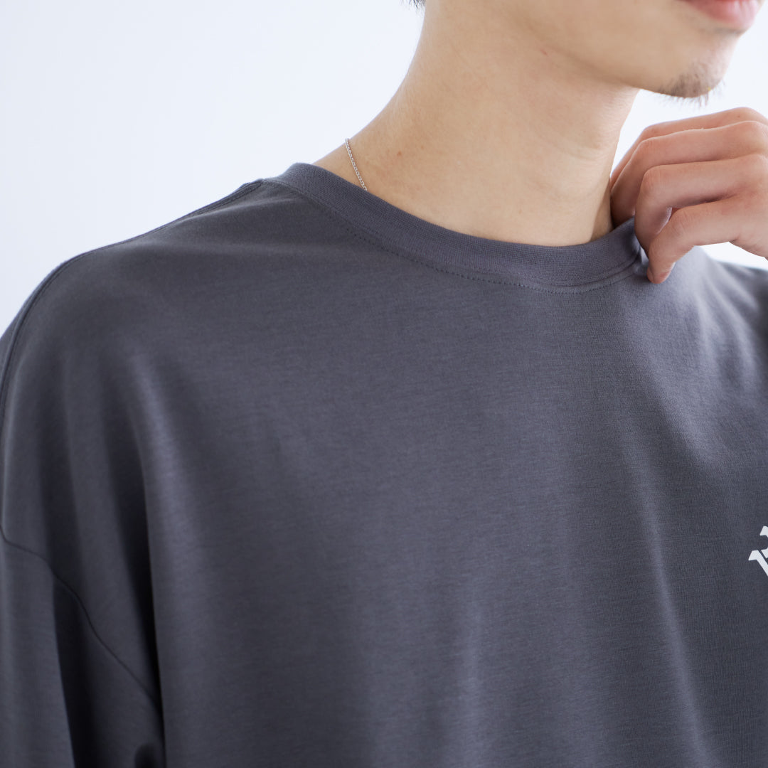 L/S Tee "WAVE" -chacoal gray-