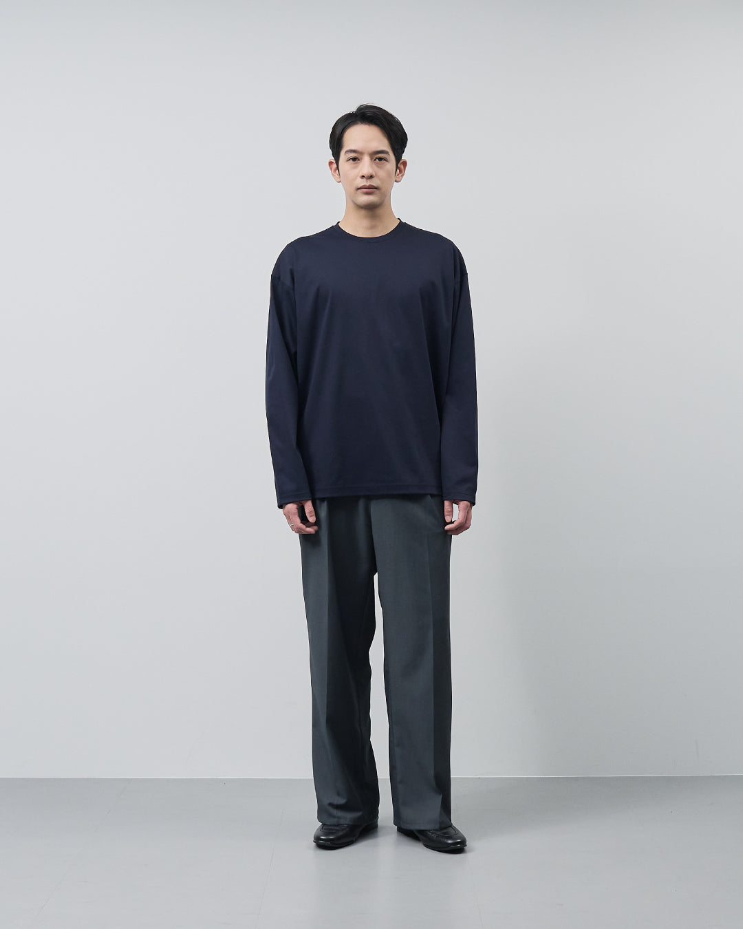 ARBINI Cotton L/S Tee -navy-