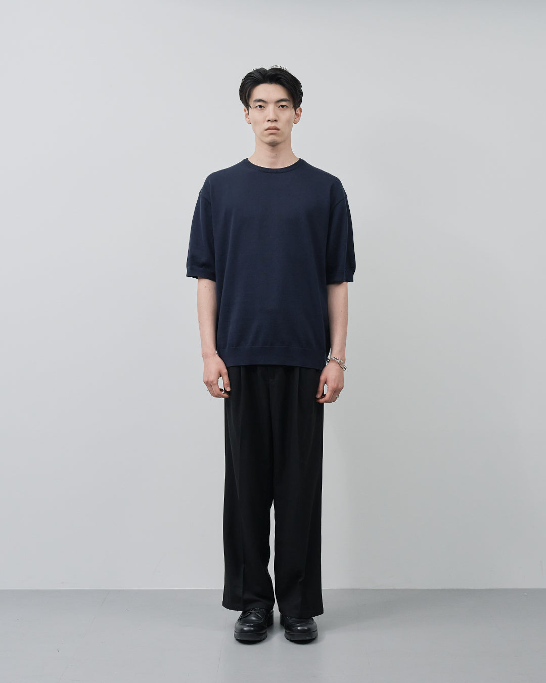 S/S Dry Knit Tee -navy-