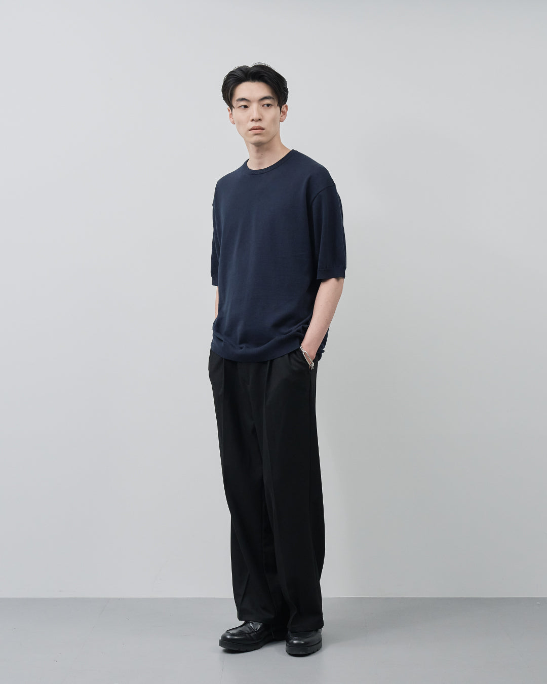 S/S Dry Knit Tee -navy-