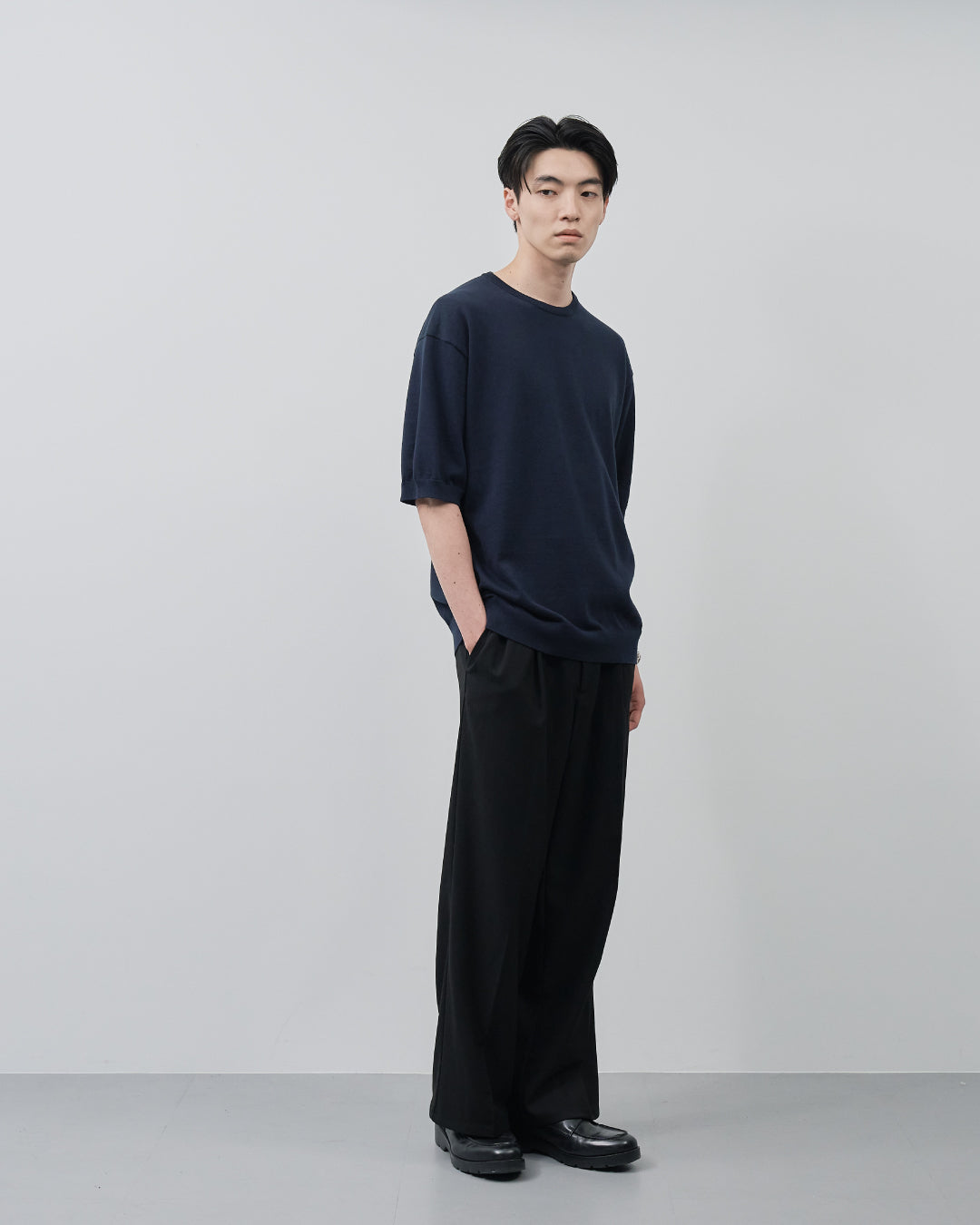 S/S Dry Knit Tee -navy-