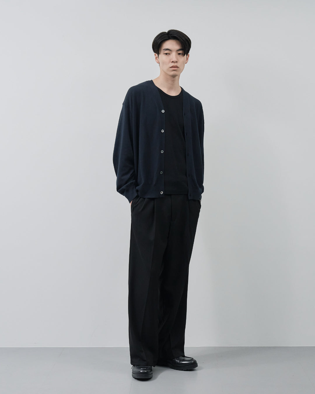 Sheer L/S Cardigan -navy-