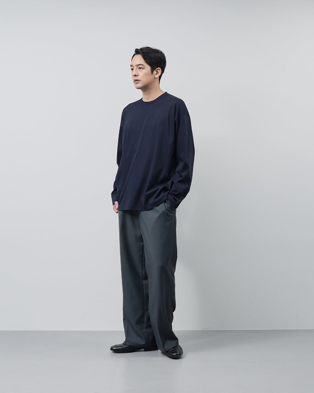 ARBINI Cotton L/S Tee -navy-