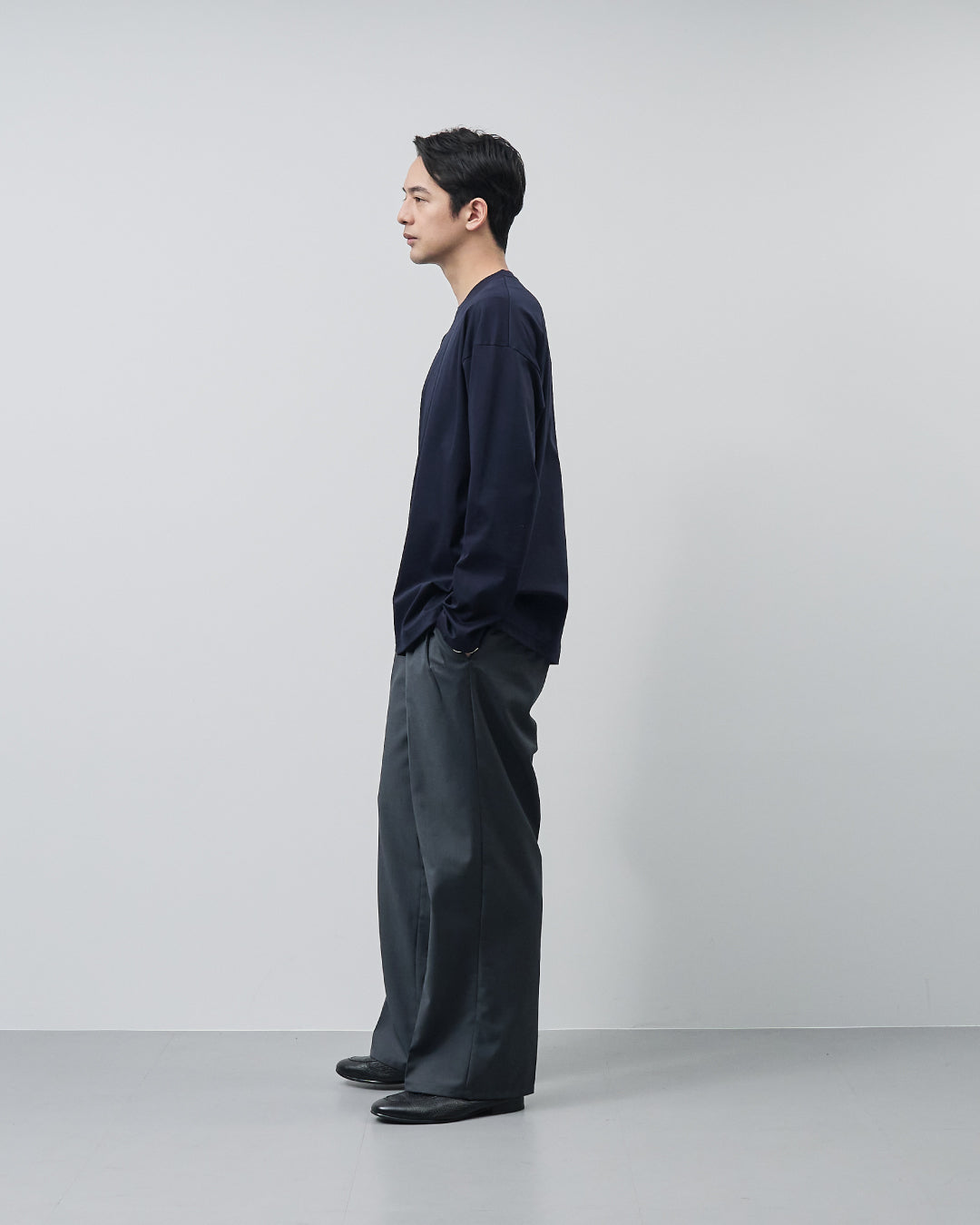 ARBINI Cotton L/S Tee -navy-