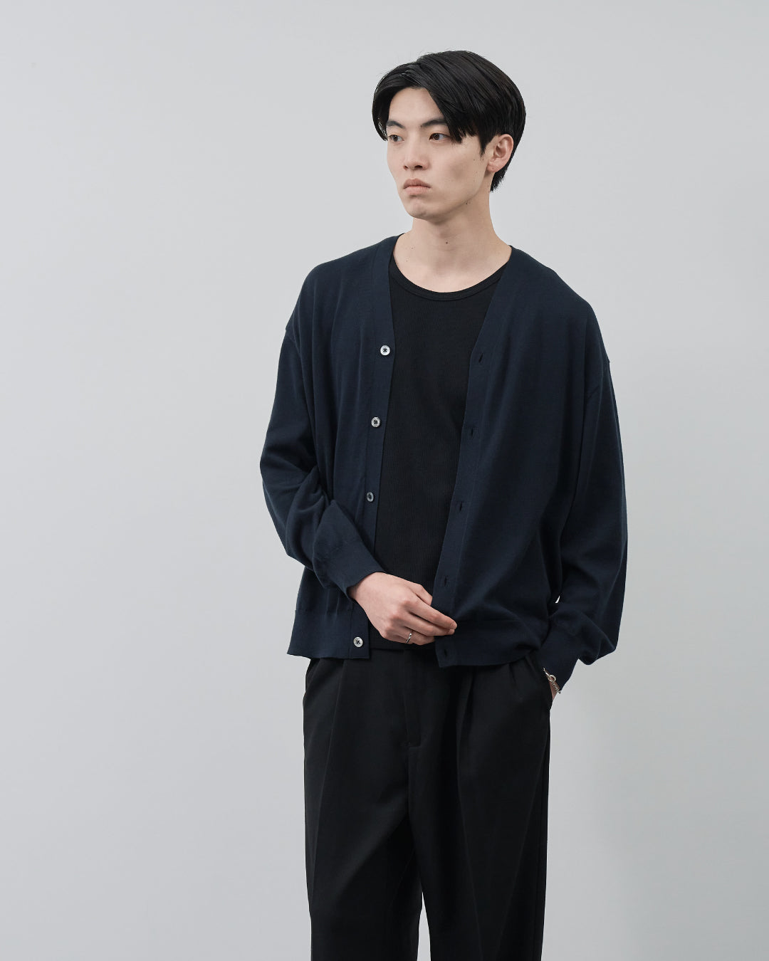 Sheer L/S Cardigan -navy-