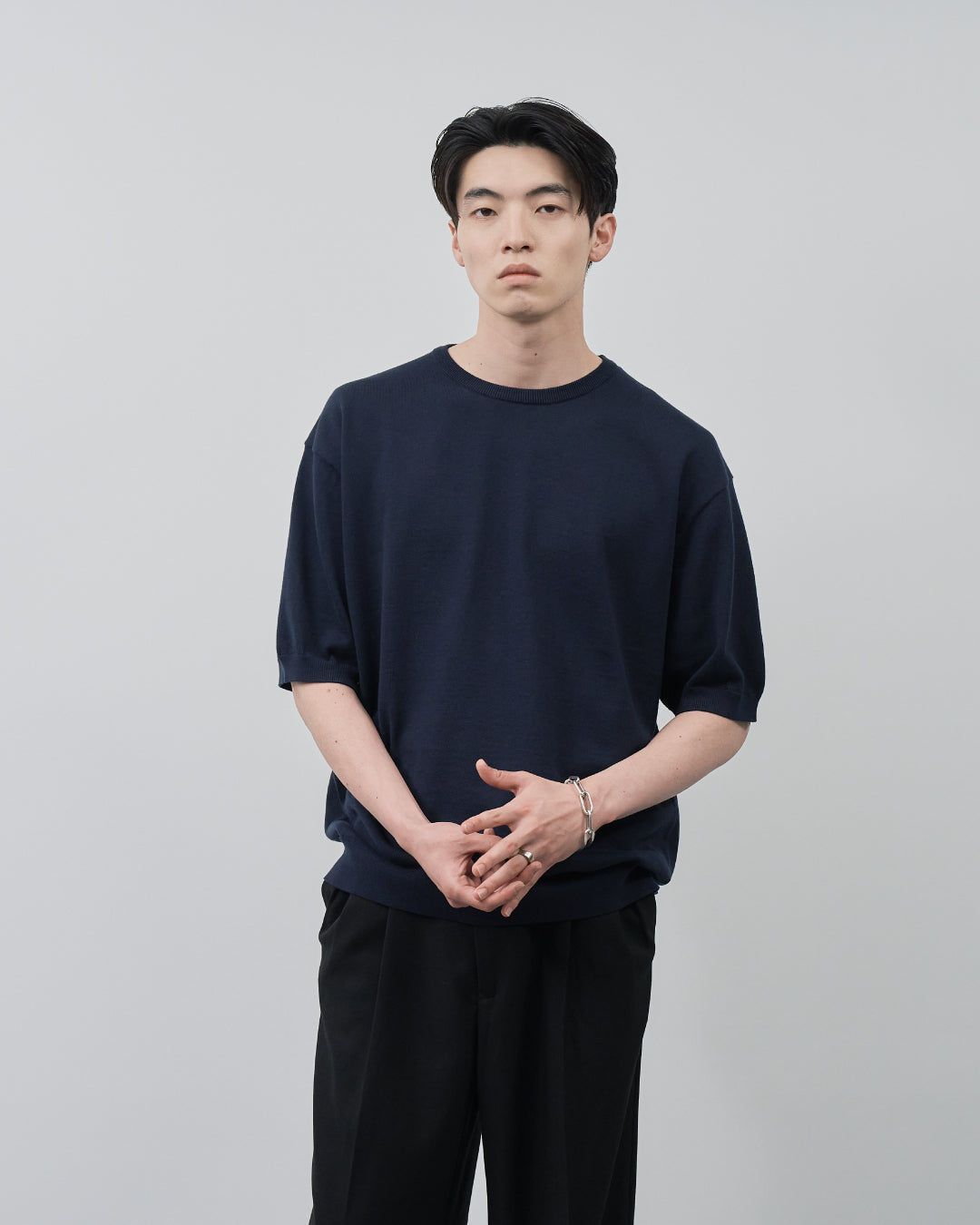 S/S Dry Knit Tee -navy-