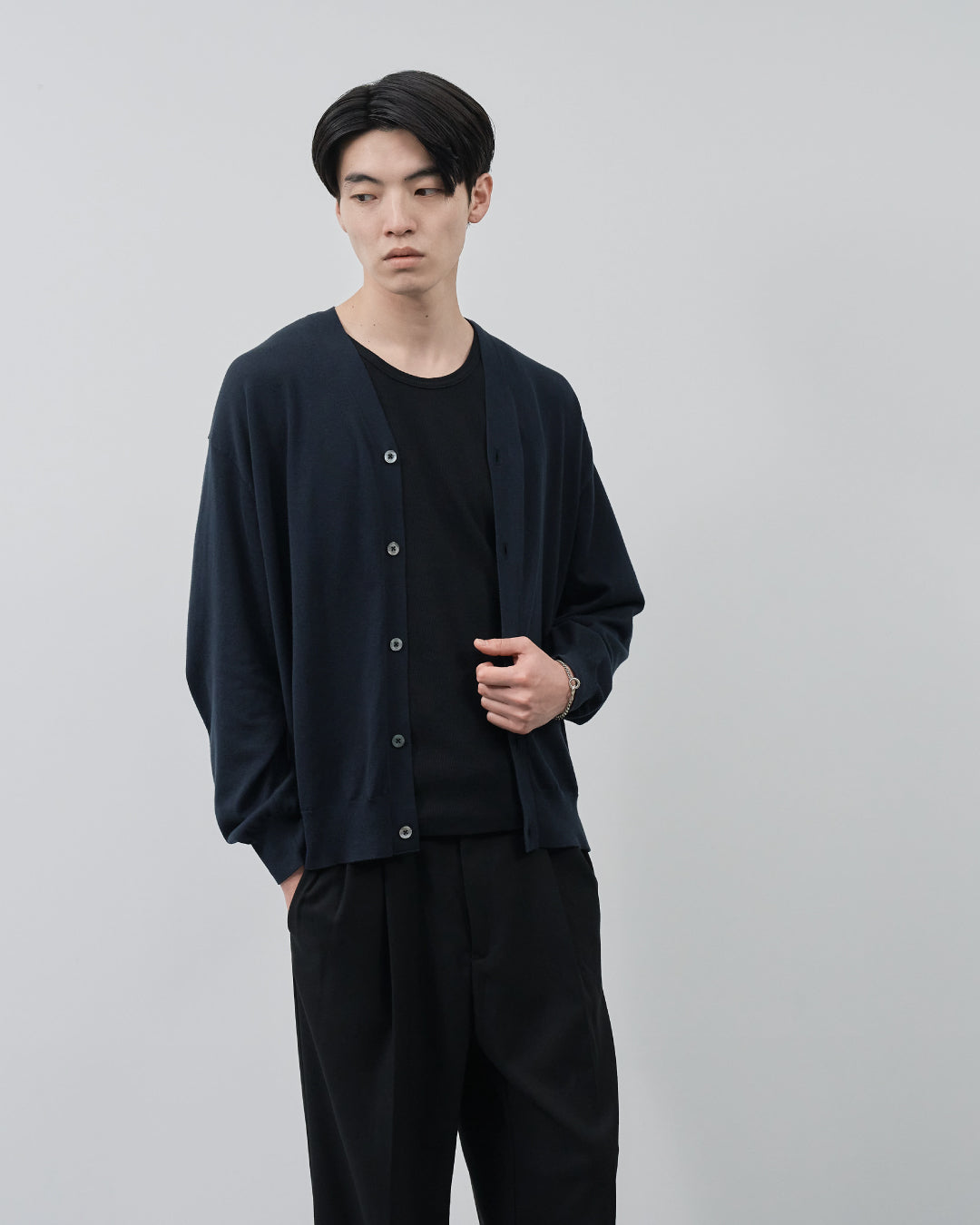 Sheer L/S Cardigan -navy-