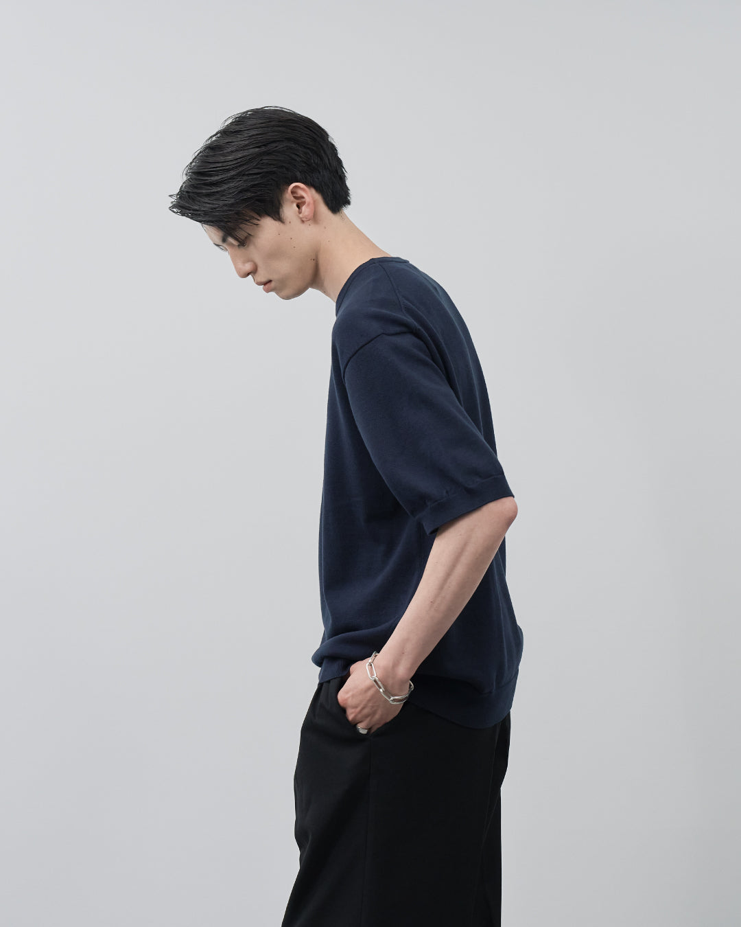 S/S Dry Knit Tee -navy-