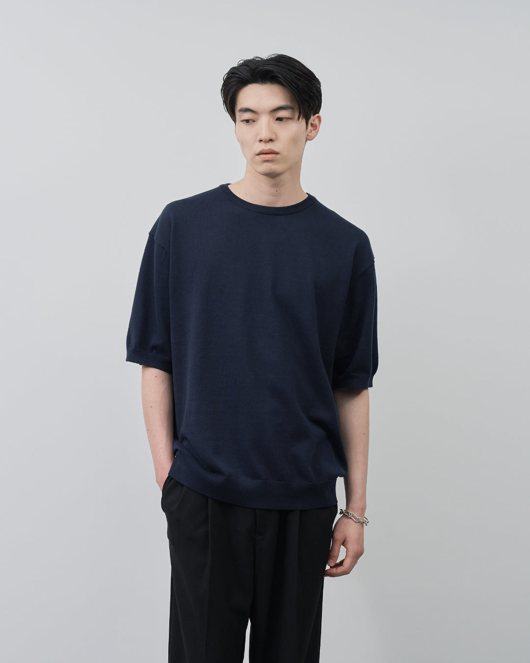 S/S Dry Knit Tee -navy-