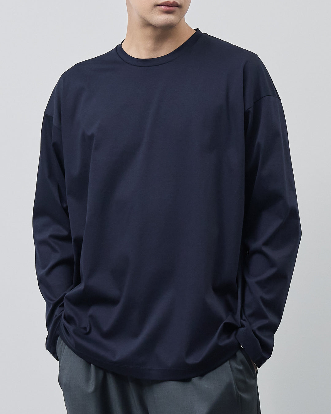 ARBINI Cotton L/S Tee -navy-