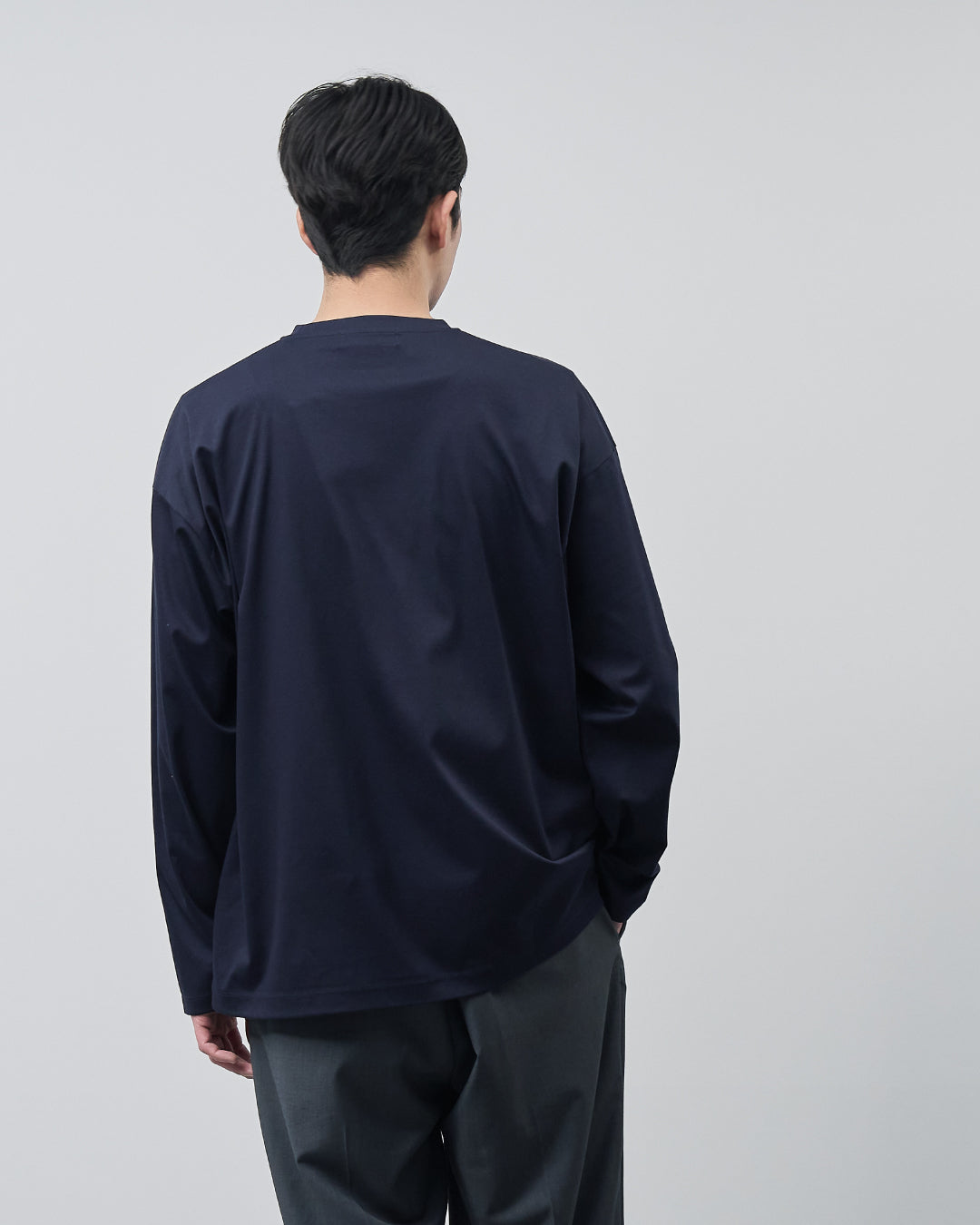 ARBINI Cotton L/S Tee -navy-