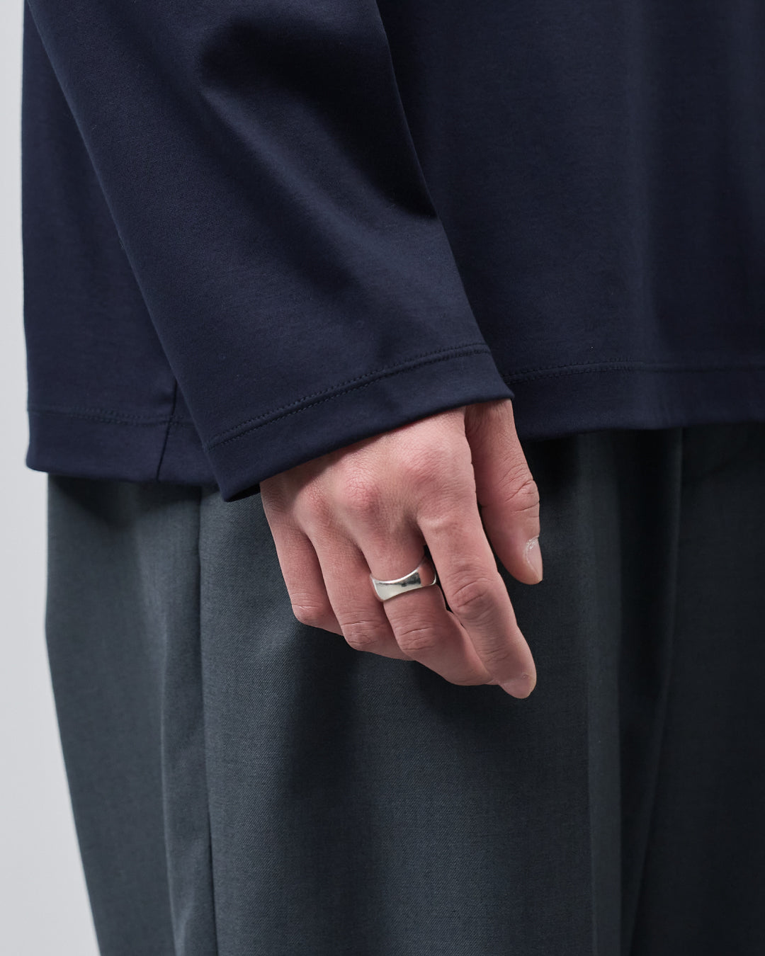 ARBINI Cotton L/S Tee -navy-