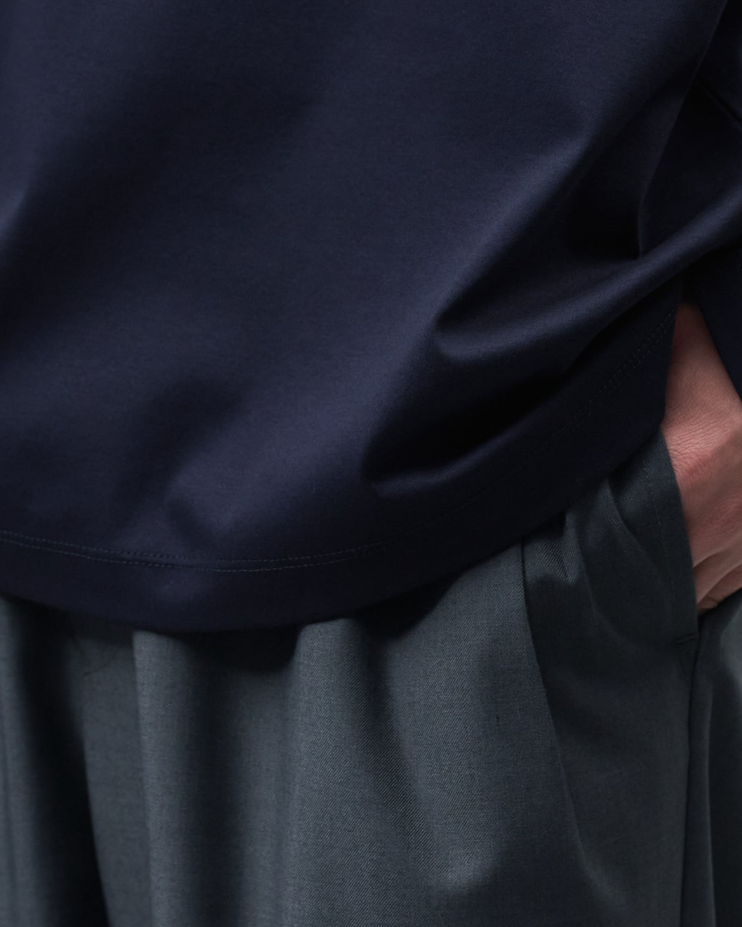 ARBINI Cotton L/S Tee -navy-