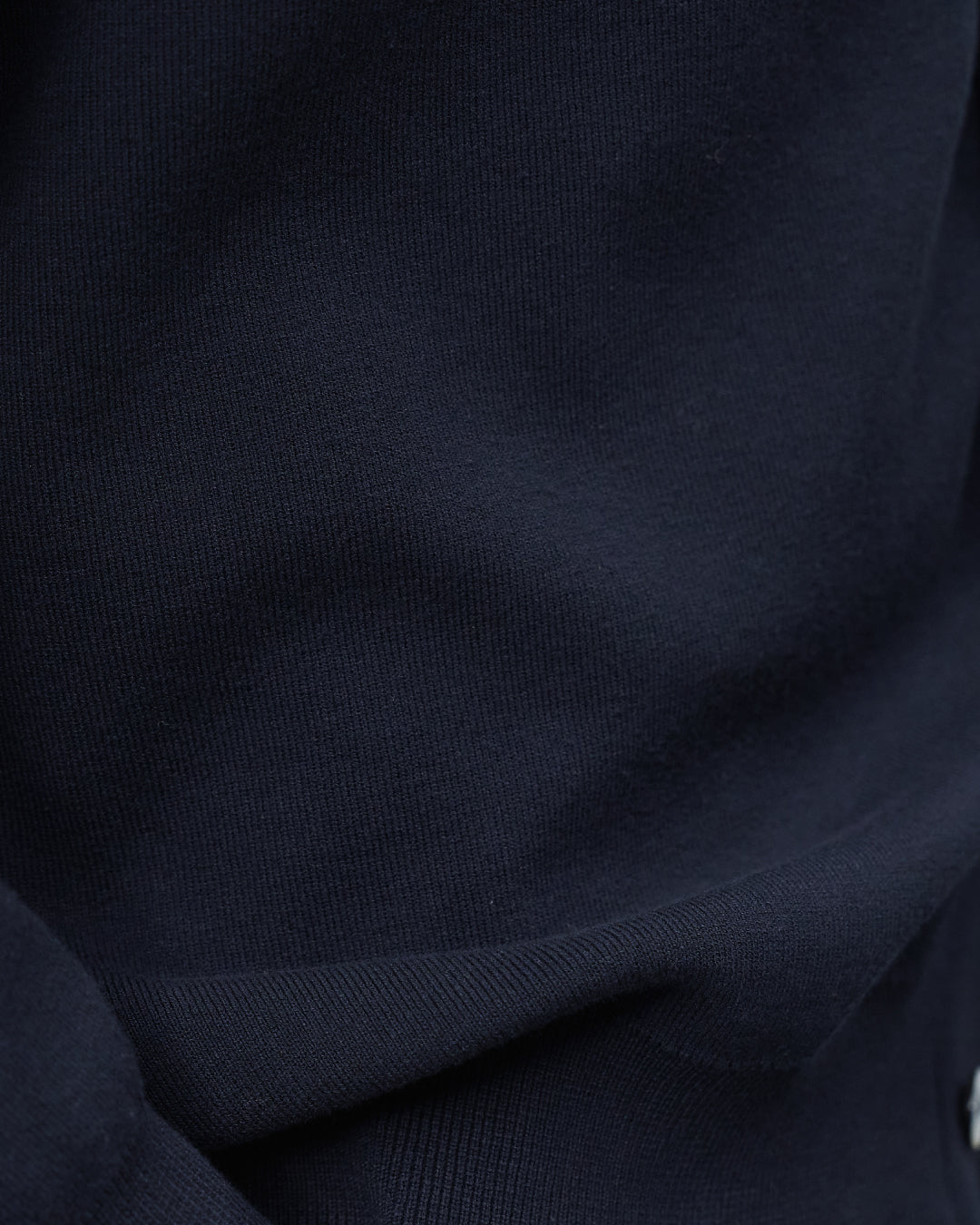 High Twist Cotton×Nylon Collared Knit Cardigan -navy-