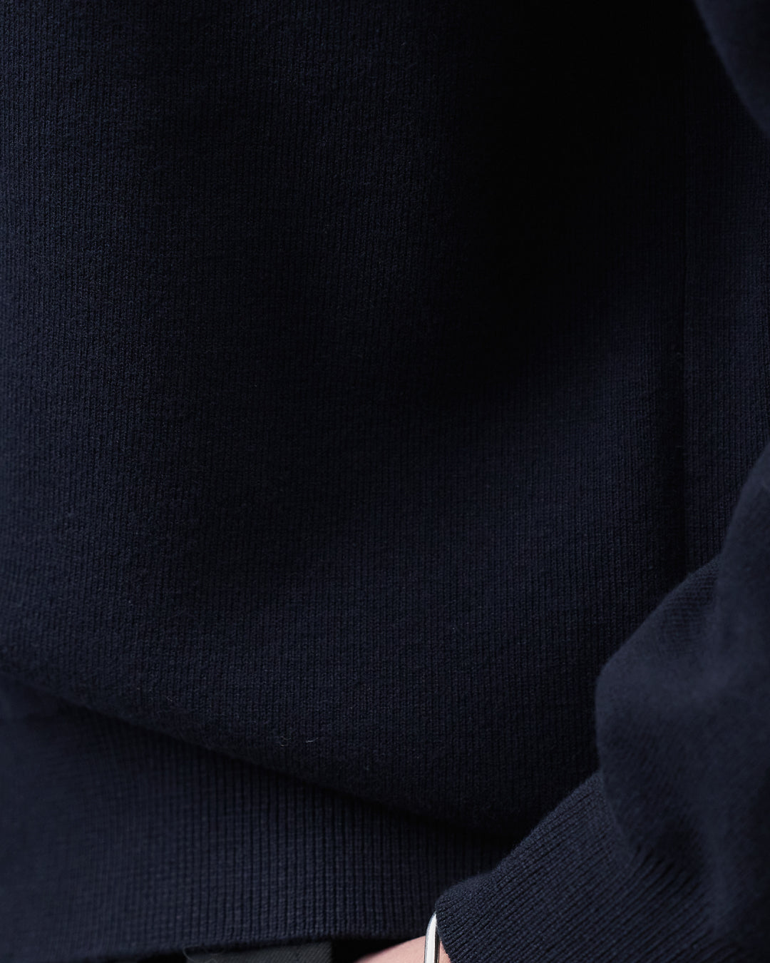 High Twist Cotton×Nylon Collared Knit Cardigan -navy-