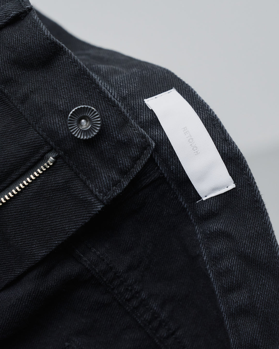 Straight Denim Pants -black-