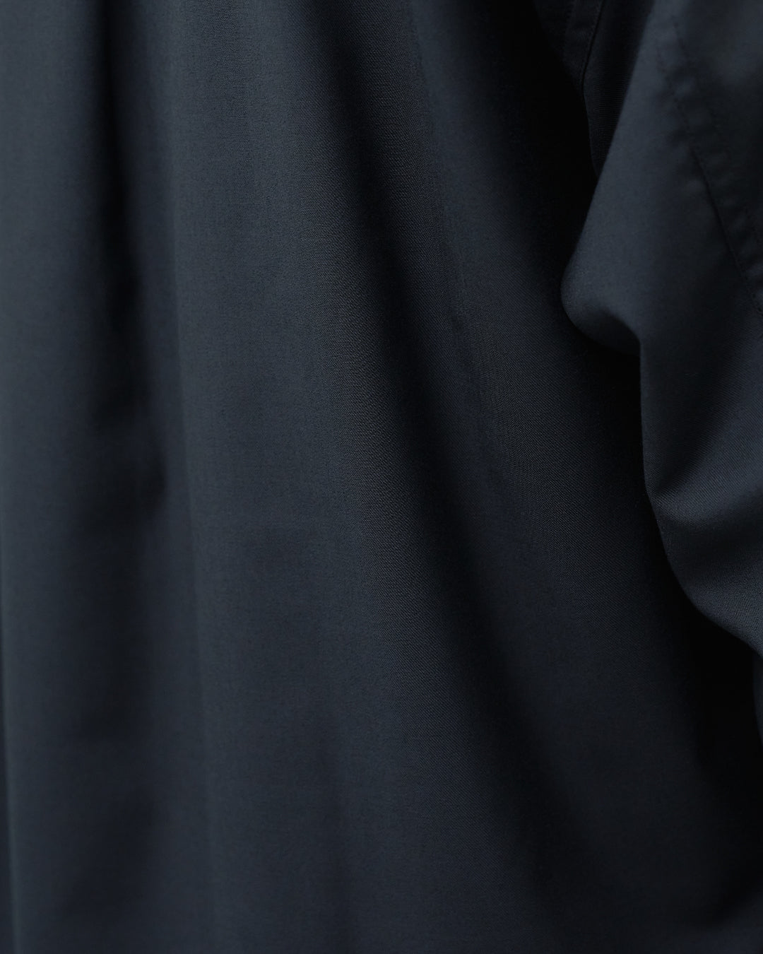Open Collar Hidden Front Shirt Jacket -black-