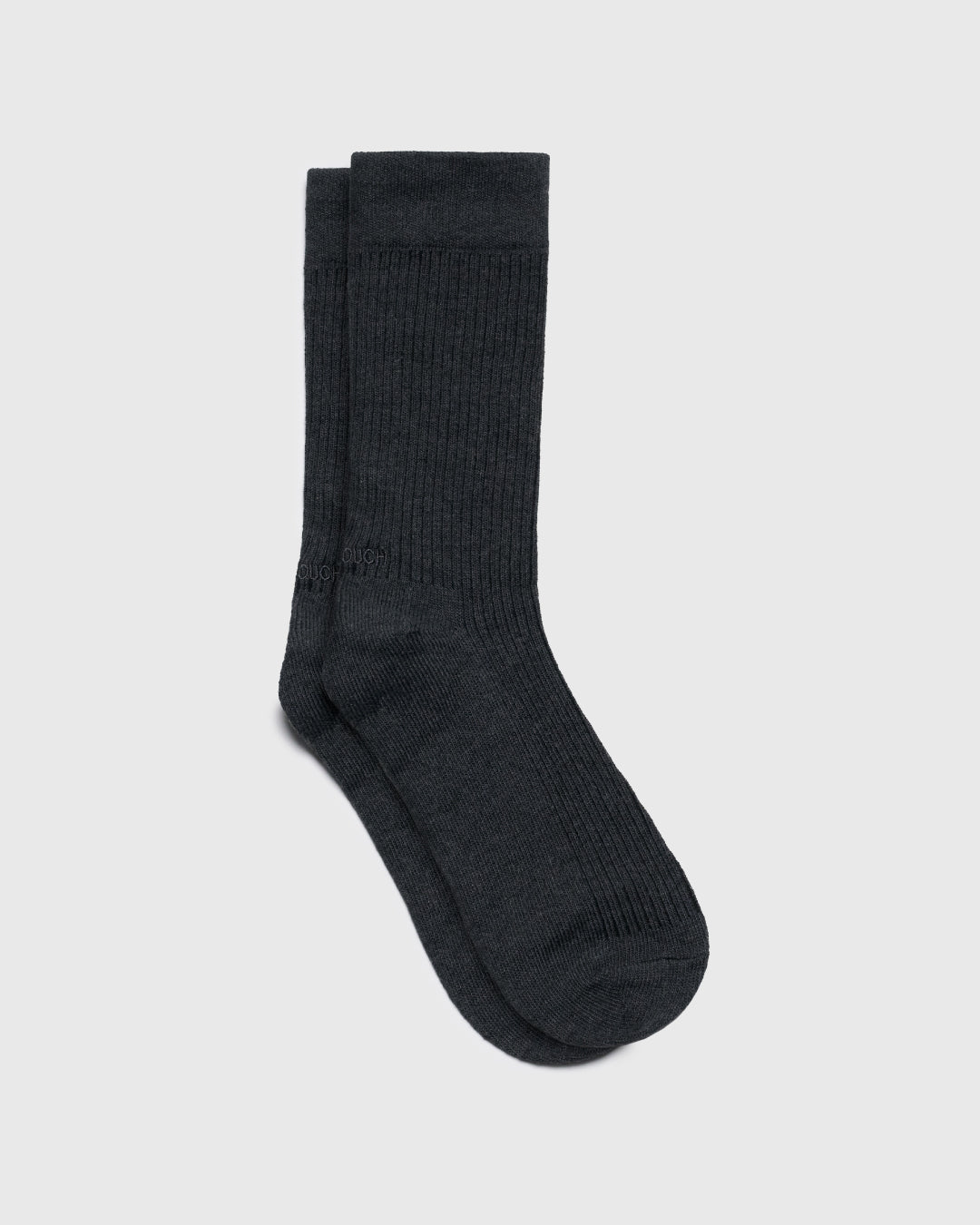 Logo Rib Socks -charcoal-