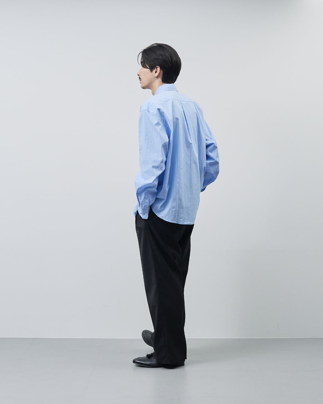 Relaxed Fit Regular Collar L/S Shirt -stripe-