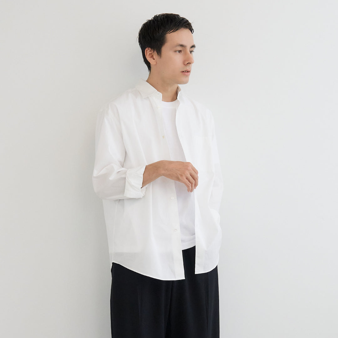 Relaxed Fit L/S Shirt -white-
