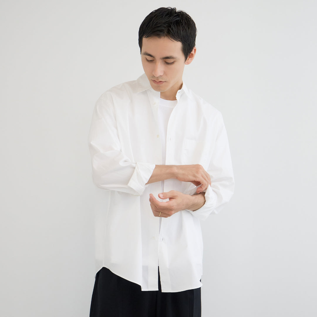 Relaxed Fit L/S Shirt -white-