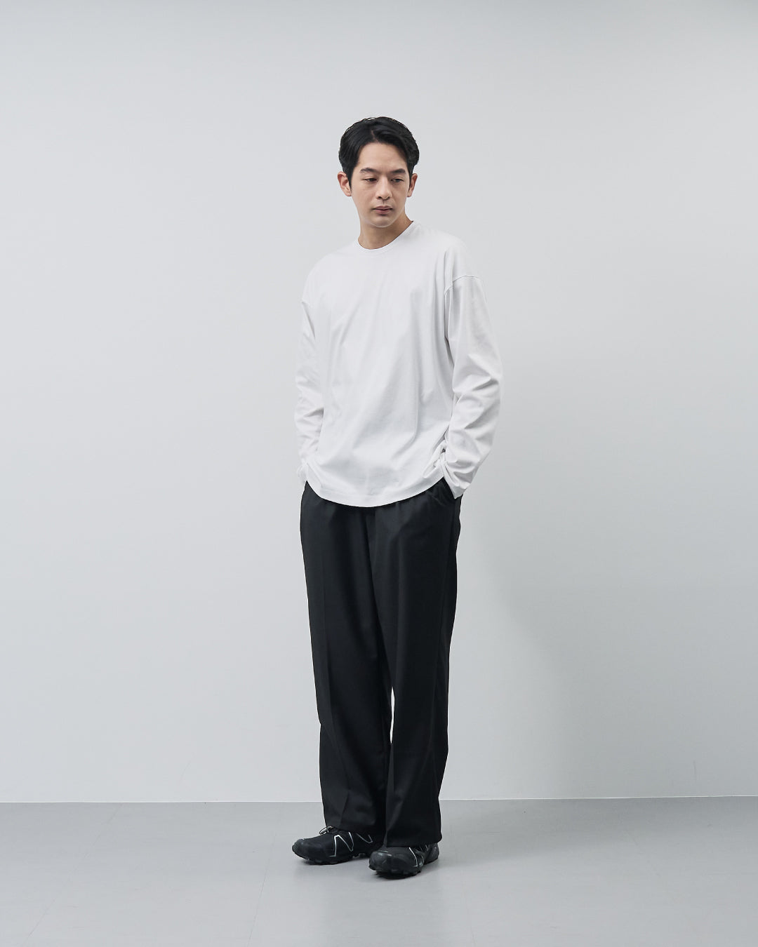 ARBINI Cotton L/S Tee -white-