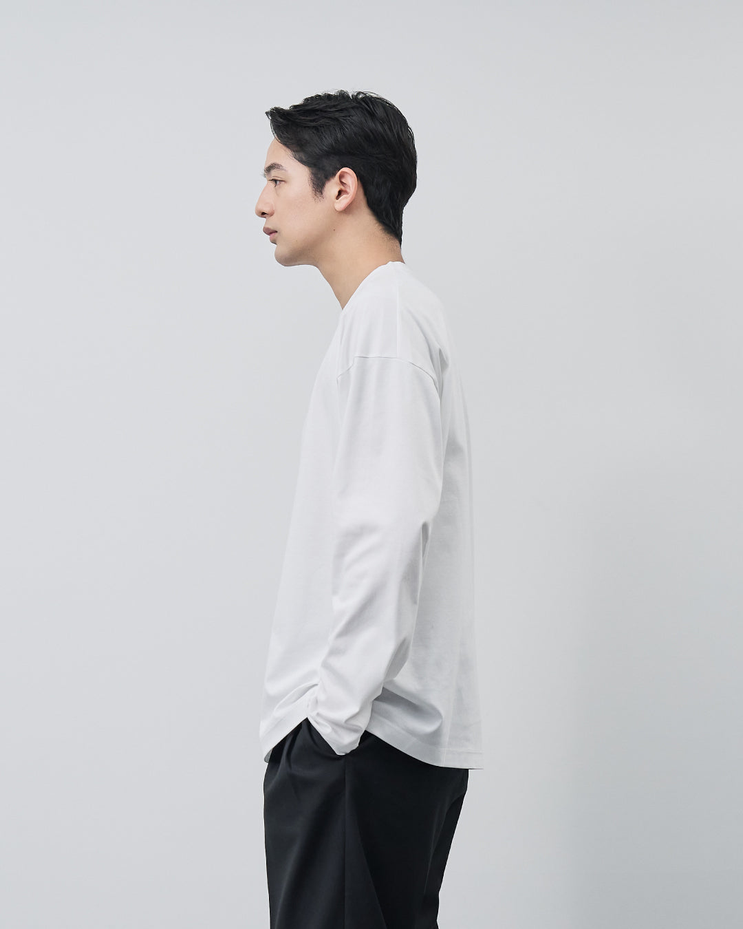 ARBINI Cotton L/S Tee -white-