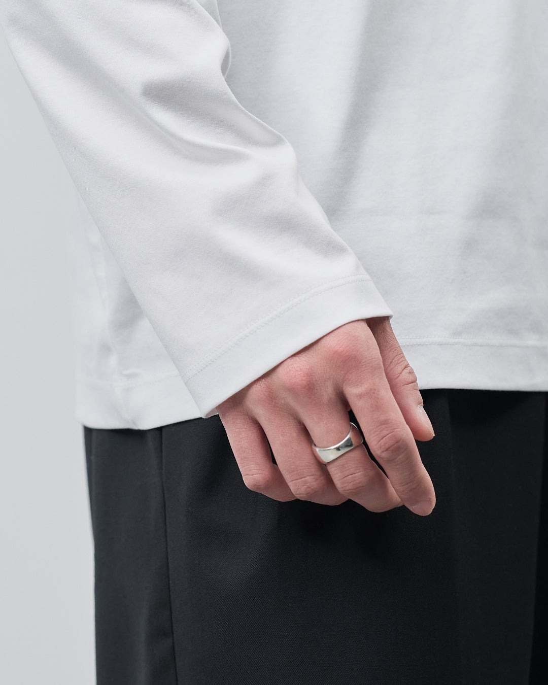 ARBINI Cotton L/S Tee -white-