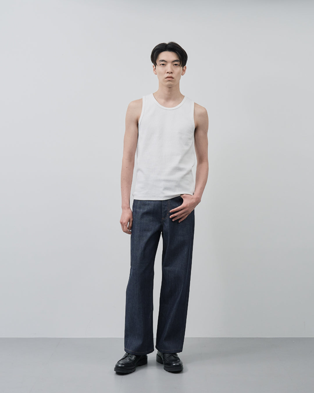 Pack Tank Top -white×charcoal-