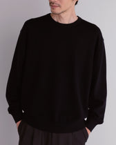 14G Cashmere Mix Crewneck Knit -black-