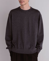 14G Cashmere Mix Crewneck Knit -charcoal-