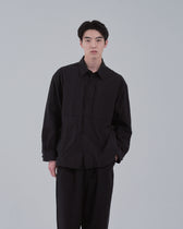 Cotton×Nylon Shirts Jacket -black-