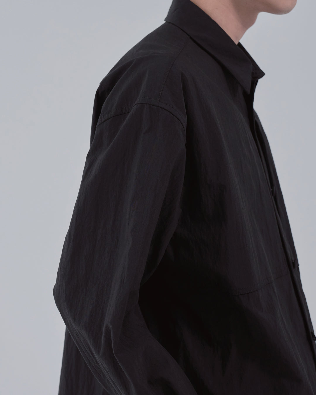 Cotton×Nylon Shirts Jacket -black-