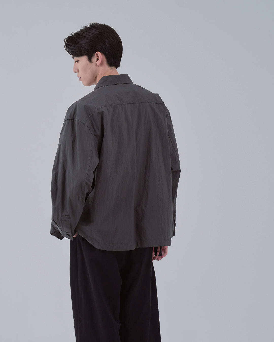 Cotton×Nylon Shirts Jacket -charcoal-